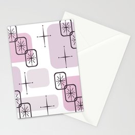Mid Century Modern White Mint Purple Mauve Stationery Card