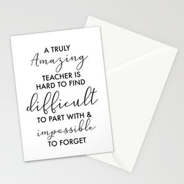 amazing Teacher retirement quote best teachers are difficult to part with Stationery Card