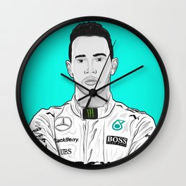Lewis Hamilton Vector Illustration Wall Clock