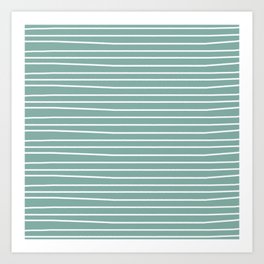 Simple Teal and Stripes Art Print