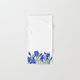 Blue Iris, Illustration Hand & Bath Towel