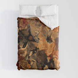 Rust Black and Red Abstract Duvet Cover