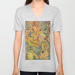 Abstract oil painting Stick man V Neck T Shirt