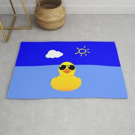 Cool Rubber Duck Yellow Rug