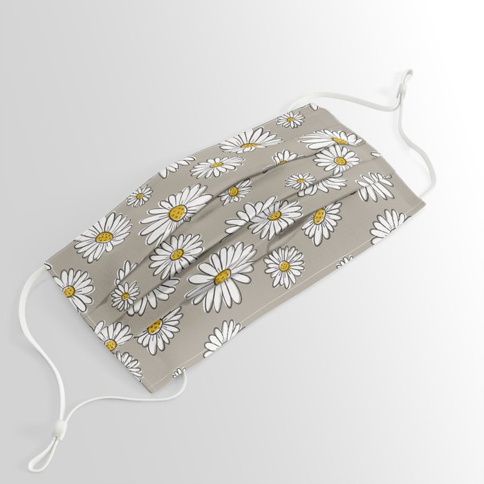 Daisies on Gray Face Mask