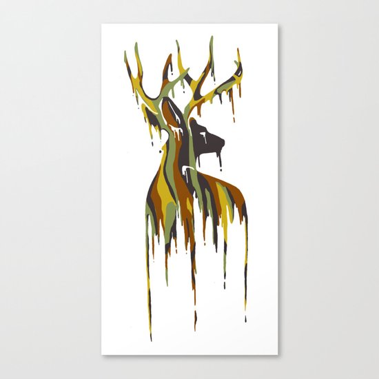 Painted Stag Canvas Print