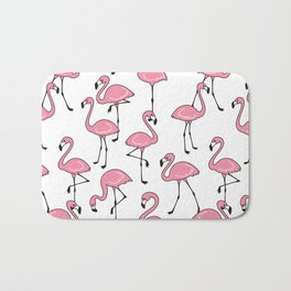 Flamingo seamless pattern vintage pink Flamingos exotic bird tropical scarf isolated tile background repeat wallpaper cartoon illustration doodle Bath Mat
