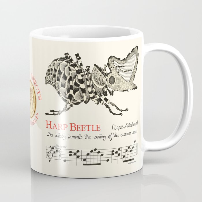 Chris Kluge's  Musical Insects of the World       HARP BEETLE   Lyras Melodicus Coffee Mug