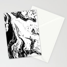 Black and White Marbling Design Stationery Card