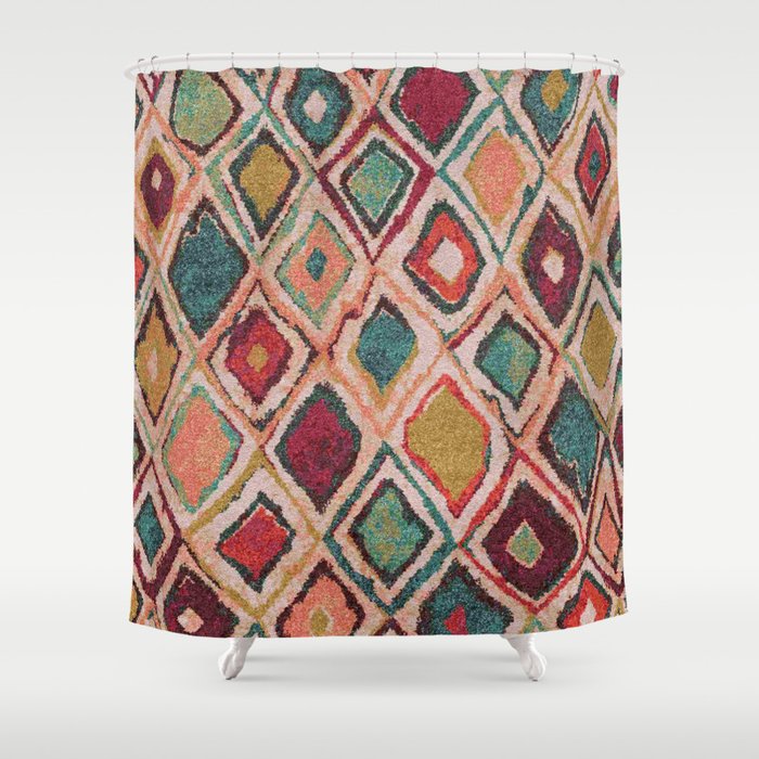 V38 Epic Anthropologie Moroccan Carpet Texture Shower Curtain By