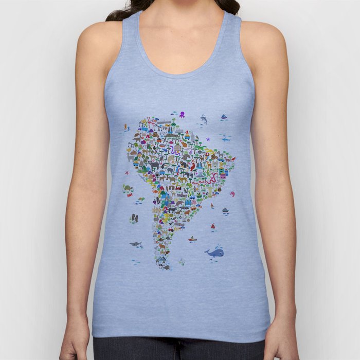 Animal Map of South America for children and kids Tank Top