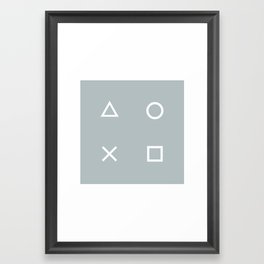 Gamer in the Fog Framed Art Print | Symbols, Symbol, Pad, White, Gamepad, Game, Gamer, Blue, Video, Controller 