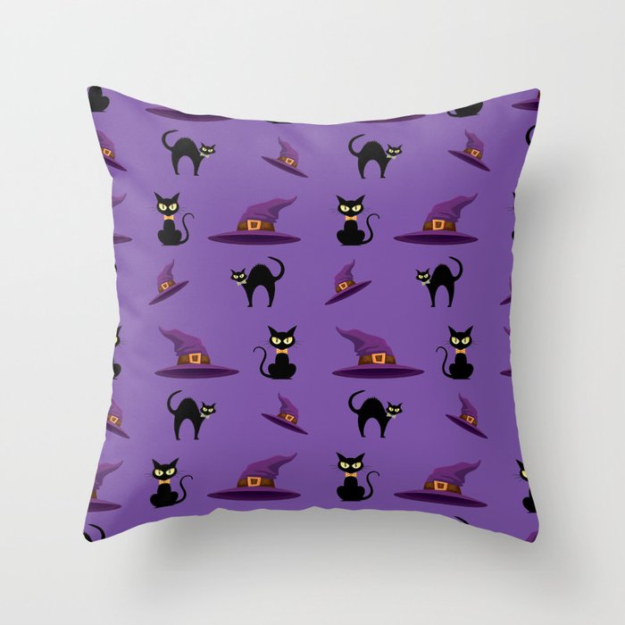 Cats and Hats Throw Pillow