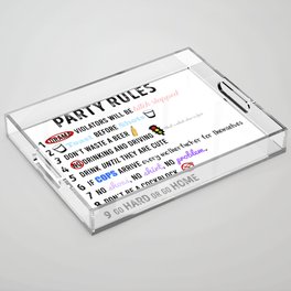 Party Rules Acrylic Tray