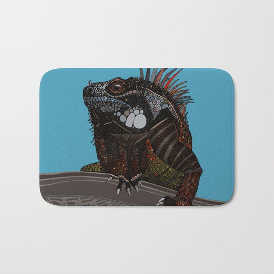 iguana blue Bath Mat