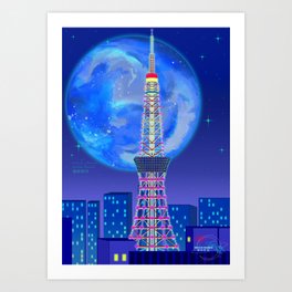 Dreamy Tokyo Tower Art Print