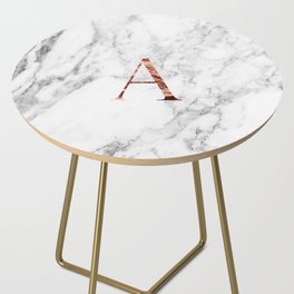 Monogram rose gold marble A Side Table