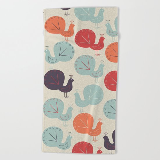 Peacock Pattern Beach Towel