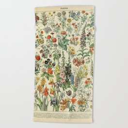 Adolphe Millot Vintage Fleurs Flower 1909 Beach Towel