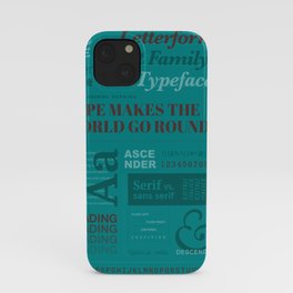 Typography Poster (Aqua) iPhone Case