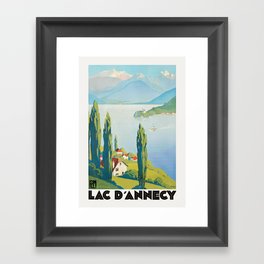 Lac d'Annecy Lake Vintage Travel Poster 1930s - Roger Broders - France Provence Framed Art Print