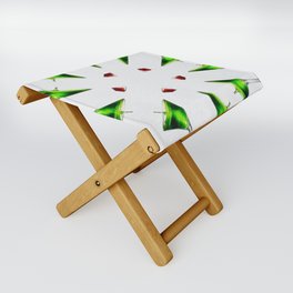 Emerald green appletini cocktails and martini aperitifs alcoholic beverages mixed drinks wine glass motif on the rocks portrait painting Folding Stool