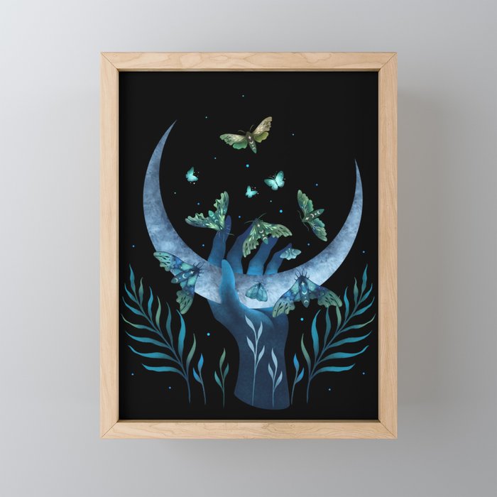 Moth Hand Framed Mini Art Print