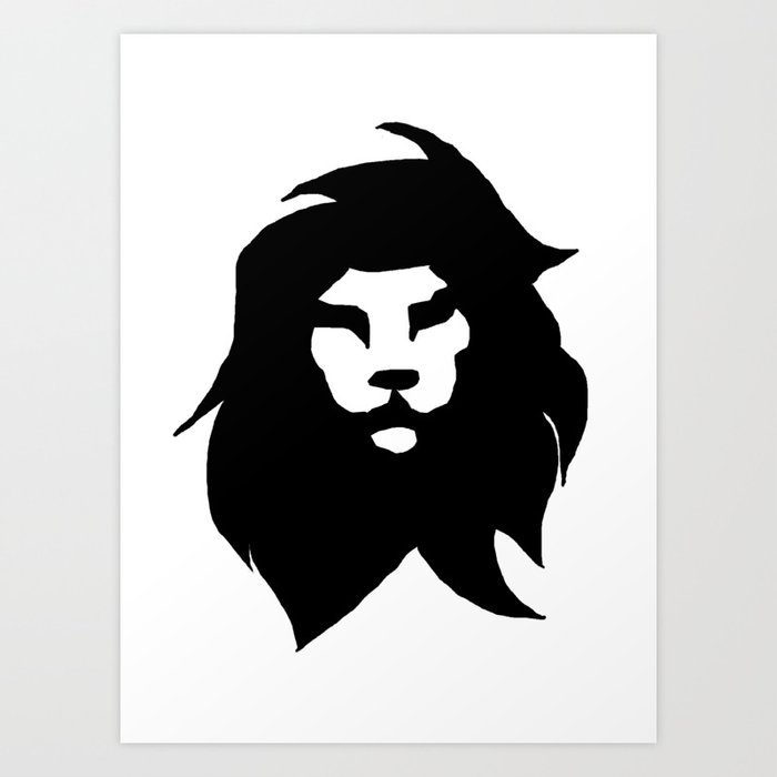 Lion Face Silhouette Art Print By Talithagrace Society6