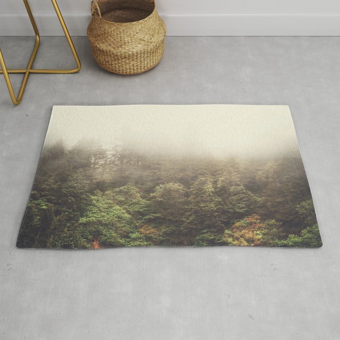 Foggy Forest in the PNW Rug