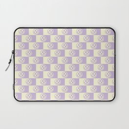 Smiley Faces On Checkerboard (Yellow Beige & Lilac)  Laptop Sleeve