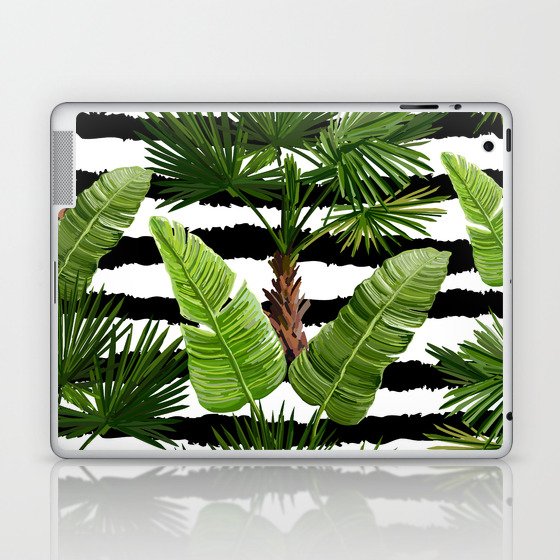 Beautiful seamless vintage floral summer pattern with palm trees, tropical leaves Laptop & iPad Skin