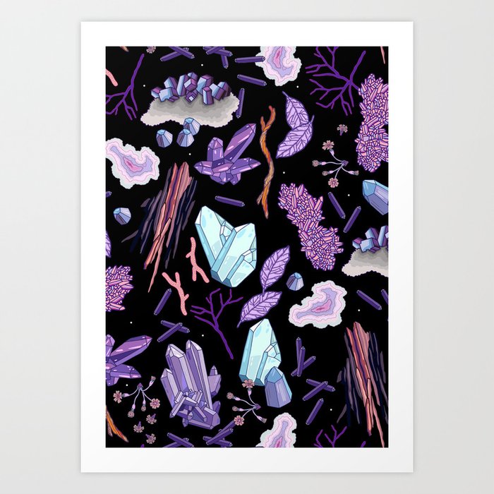 Crystals and stones Art Print