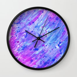 abstract watercolor blue and pink Wall Clock | Watercolor, Colorstains, Creatinery, Ink, Painting, Pop Art, Pink, Digital, Artistic, Abstract 