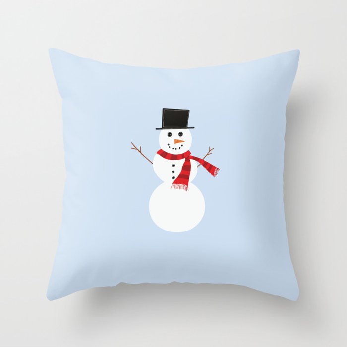 Happy Snowman Throw Pillow by Kate and Company | Society6