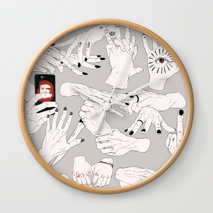 Hands / Composition - Gray version Wall Clock