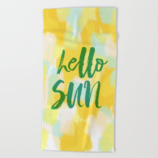Hello Sun - Sunny yellow abstract Beach Towel
