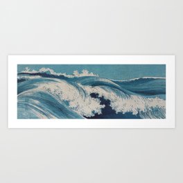 Hatozu Waves Japanese Vintage Print Art Print