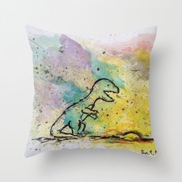 Dinosaur - 4, May 2014 - Tonight's Watercolor Throw Pillow