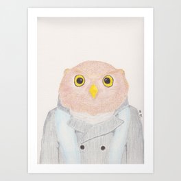 Gentleman Owl Art Print