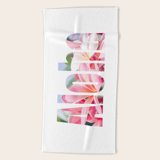 Aloha white Beach Towel