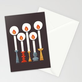Festive Retro Candles Stationery Card