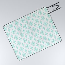 Seafoam Native American Tribal Pattern Picnic Blanket