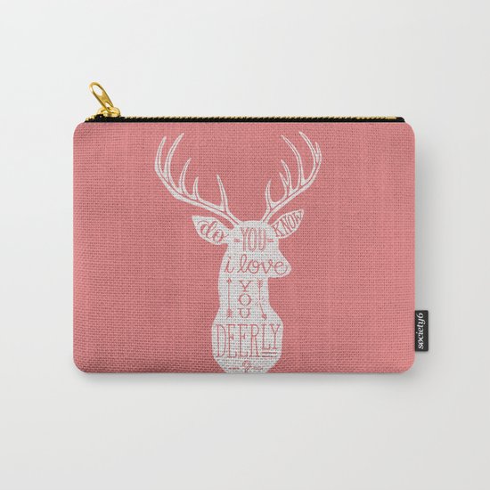 I LOVE YOU DEER - PINK Carry-All Pouch