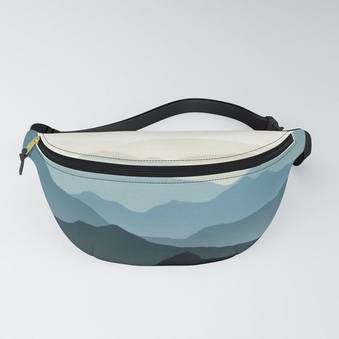 Teal Blue Mountaintops Fanny Pack