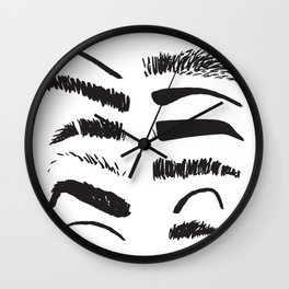 Sketchy Eyebrows Wall Clock