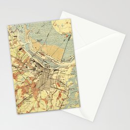 Vintage Map of Savannah Georgia (1942) Stationery Card