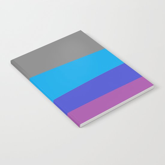 Gray Blue Purple Waves Notebook