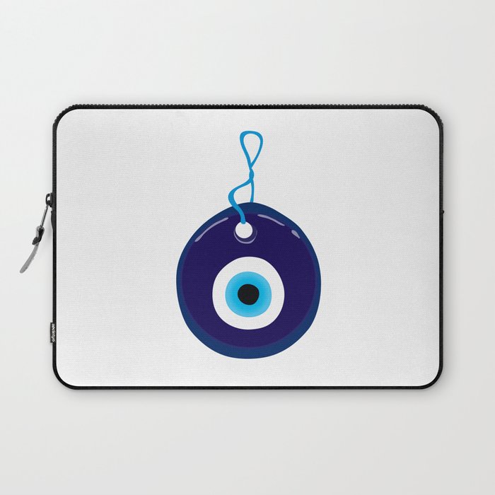 Blue Evil Eye Bead Laptop Sleeve