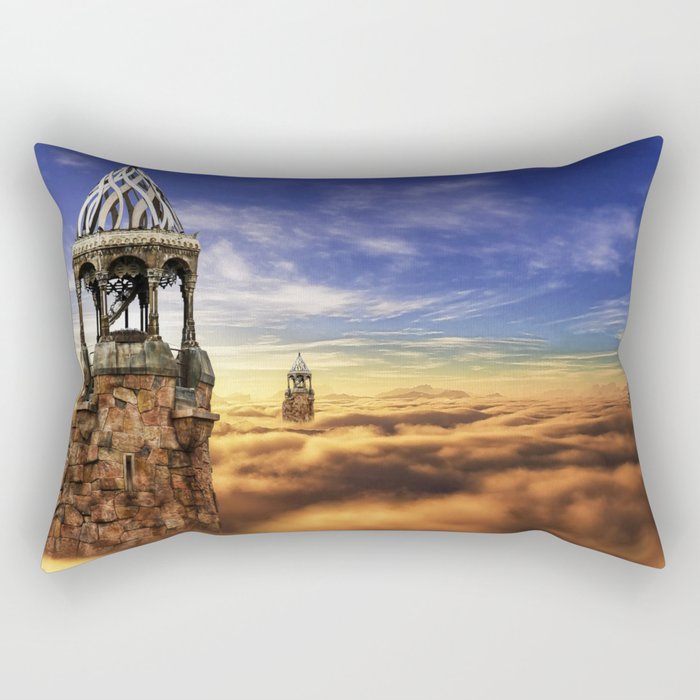 Fantasy Castle Sky Tower On Cloud Rectangular Pillow