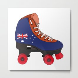 Roller Skating Australia Metal Print | Roller, 90S, Quadskate, 80S, Derby, 70S, Rollerskater, Retro, 4Wheels, Sports 